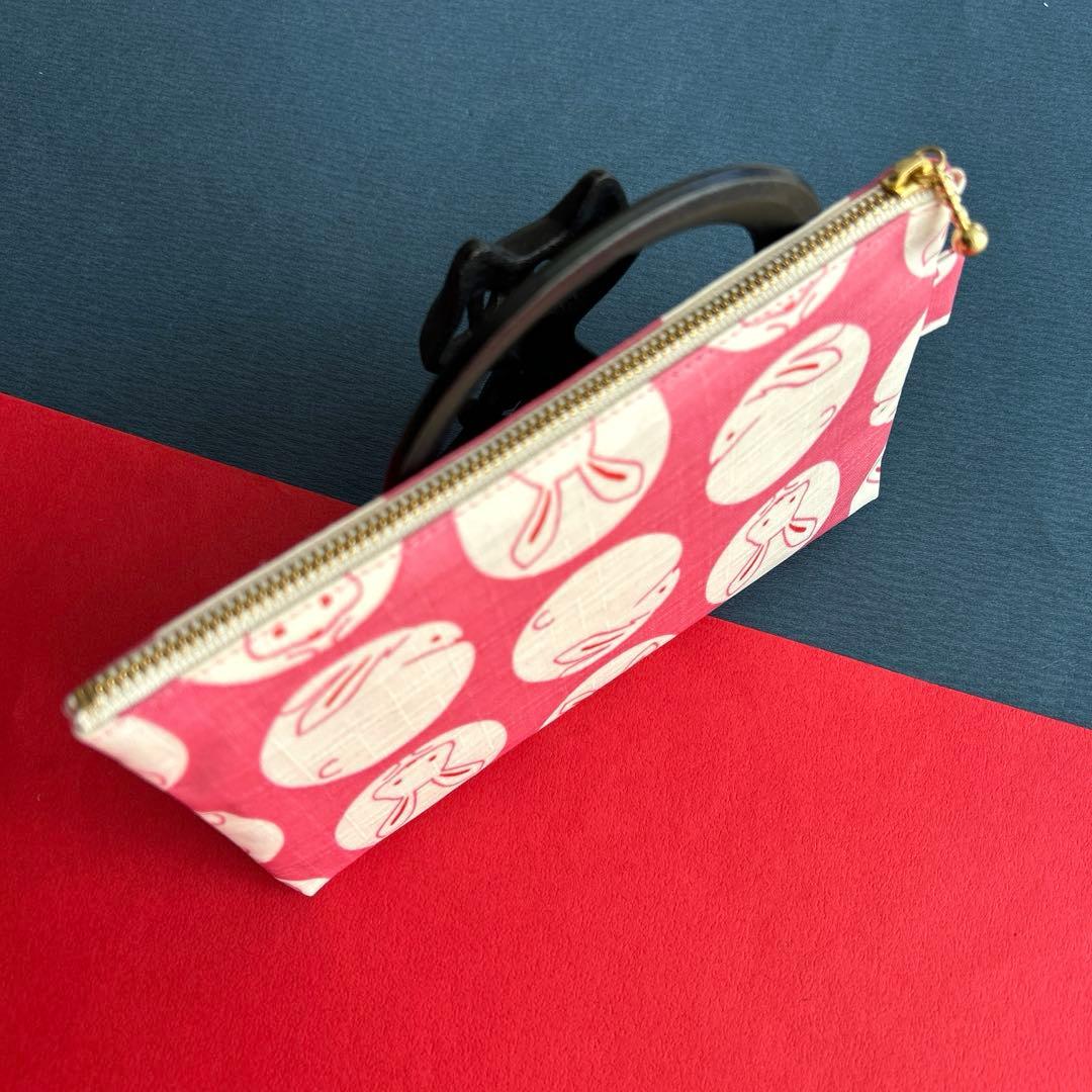 ラミネートポーチ（月うさぎ） ハンドメイド ポーチ 735 - メルカリ