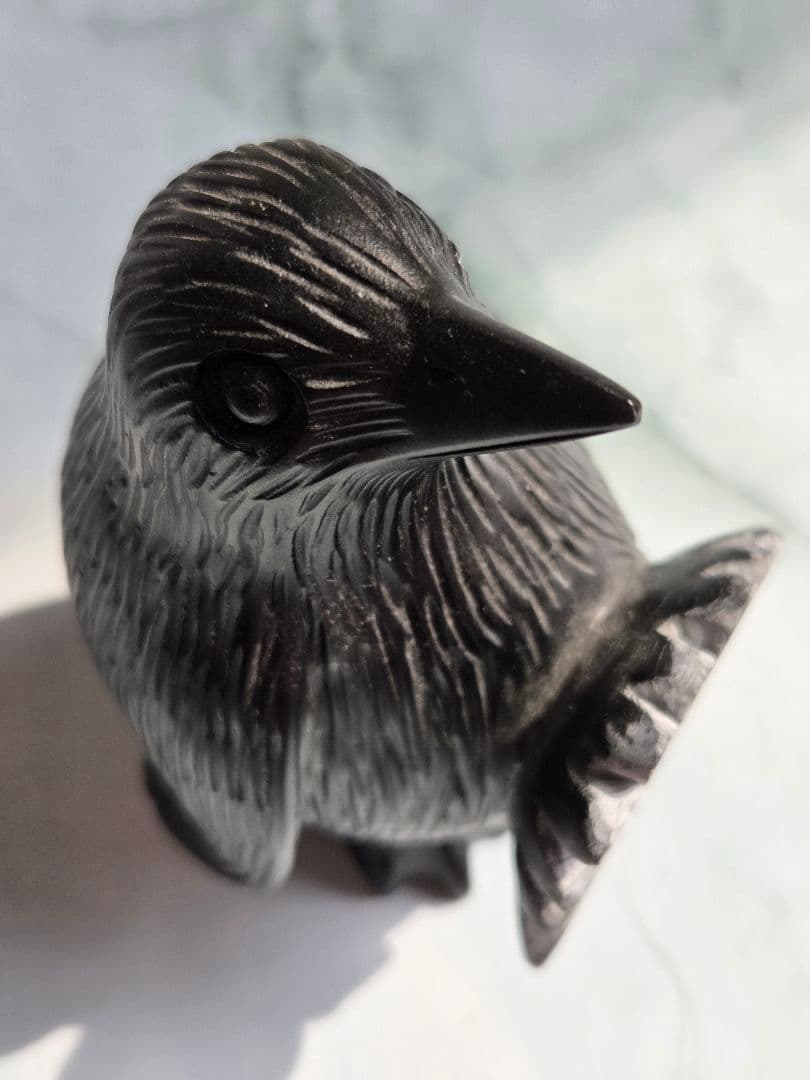 菊花石ペンギン置物