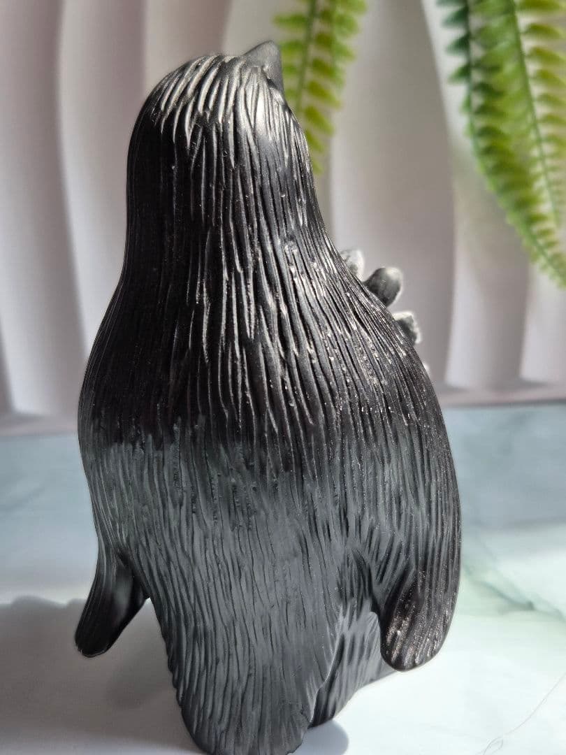 菊花石ペンギン置物