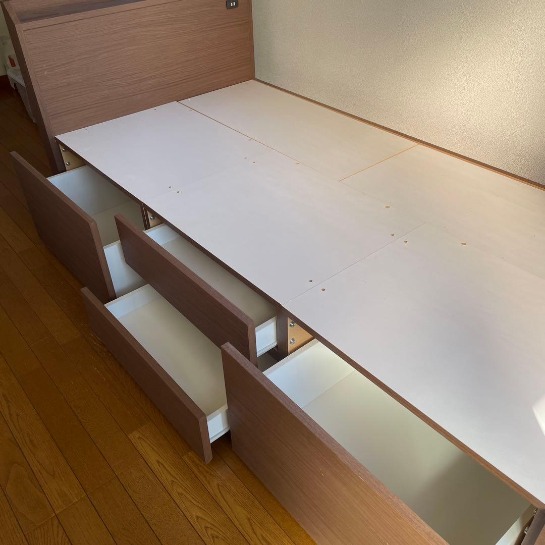 ニトリ　収納付シングルベッド　マットレス付き