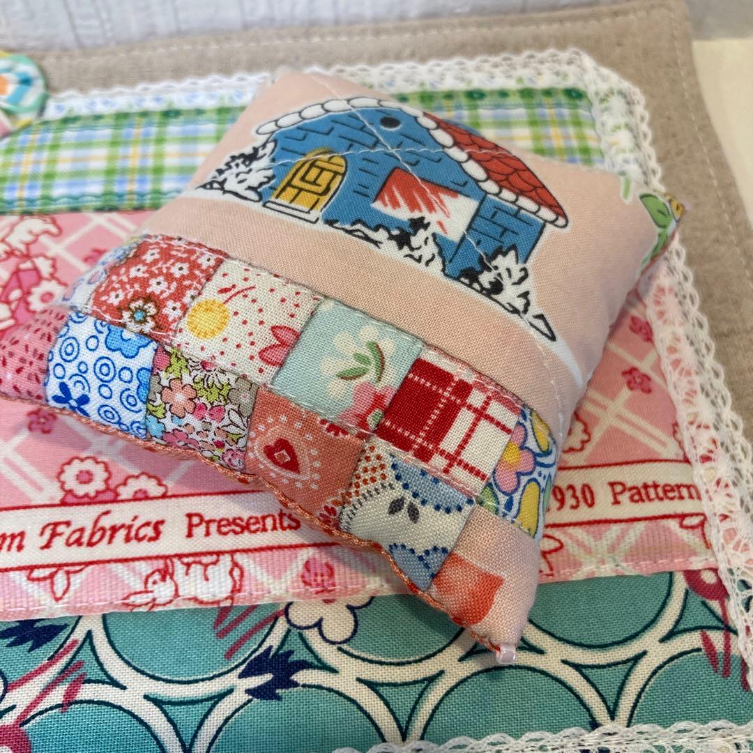パッチワークマット＆ミニクッション♪ハウス