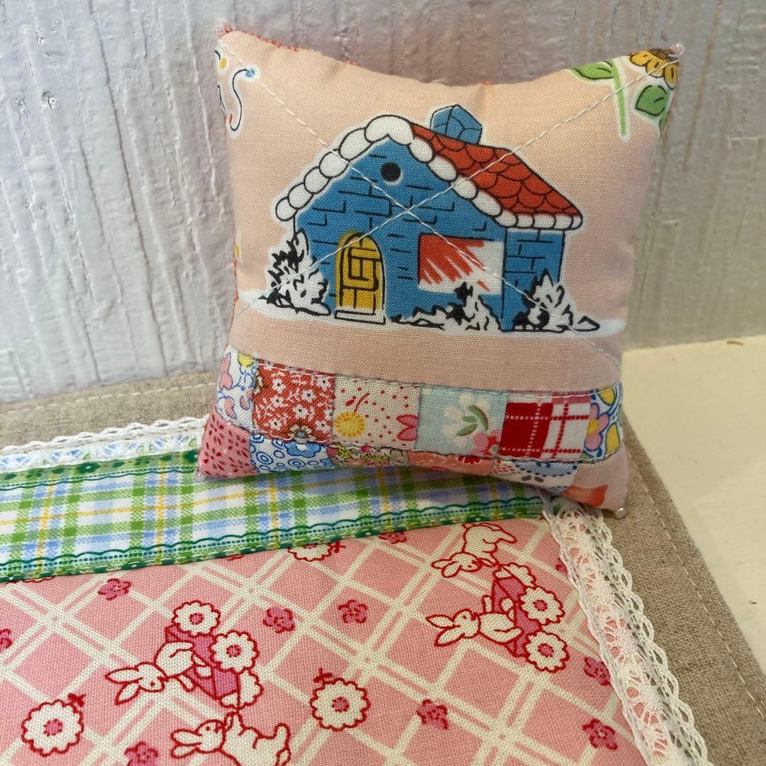 パッチワークマット＆ミニクッション♪ハウス