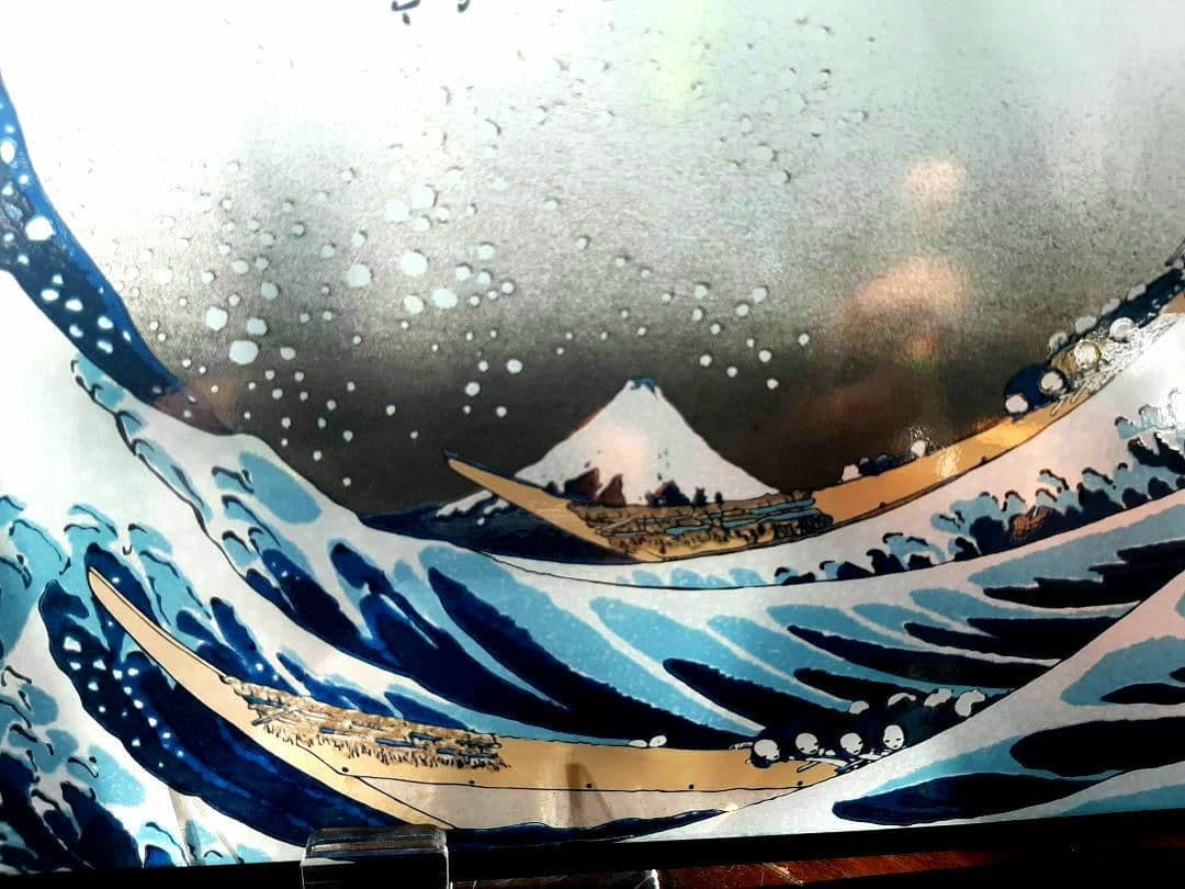 廃盤希少☆大判！富嶽三十六景 神奈川沖浪裏◇葛飾北斎 ステンドグラス