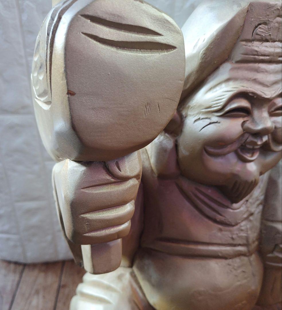 木彫り 大黒天 Statue Lucky God Vintage 彫刻 縁起物