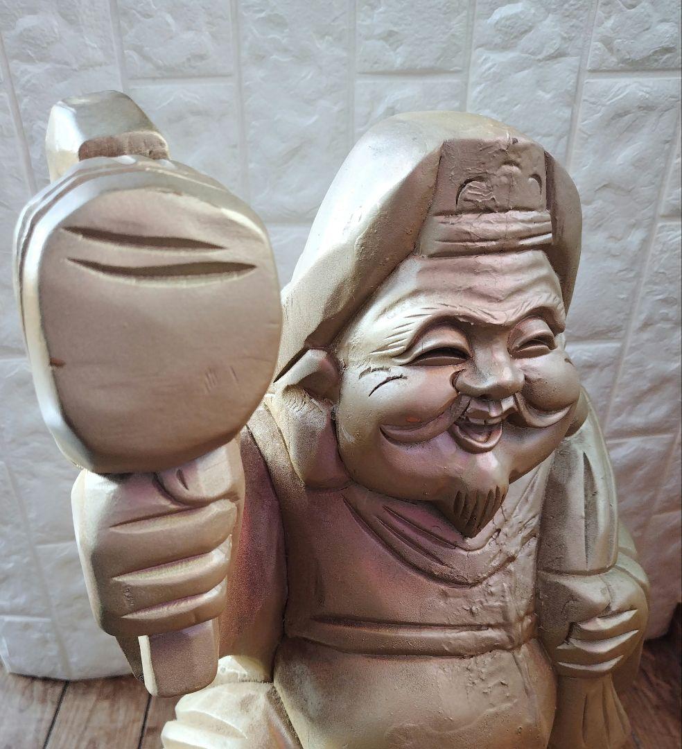 木彫り 大黒天 Statue Lucky God Vintage 彫刻 縁起物