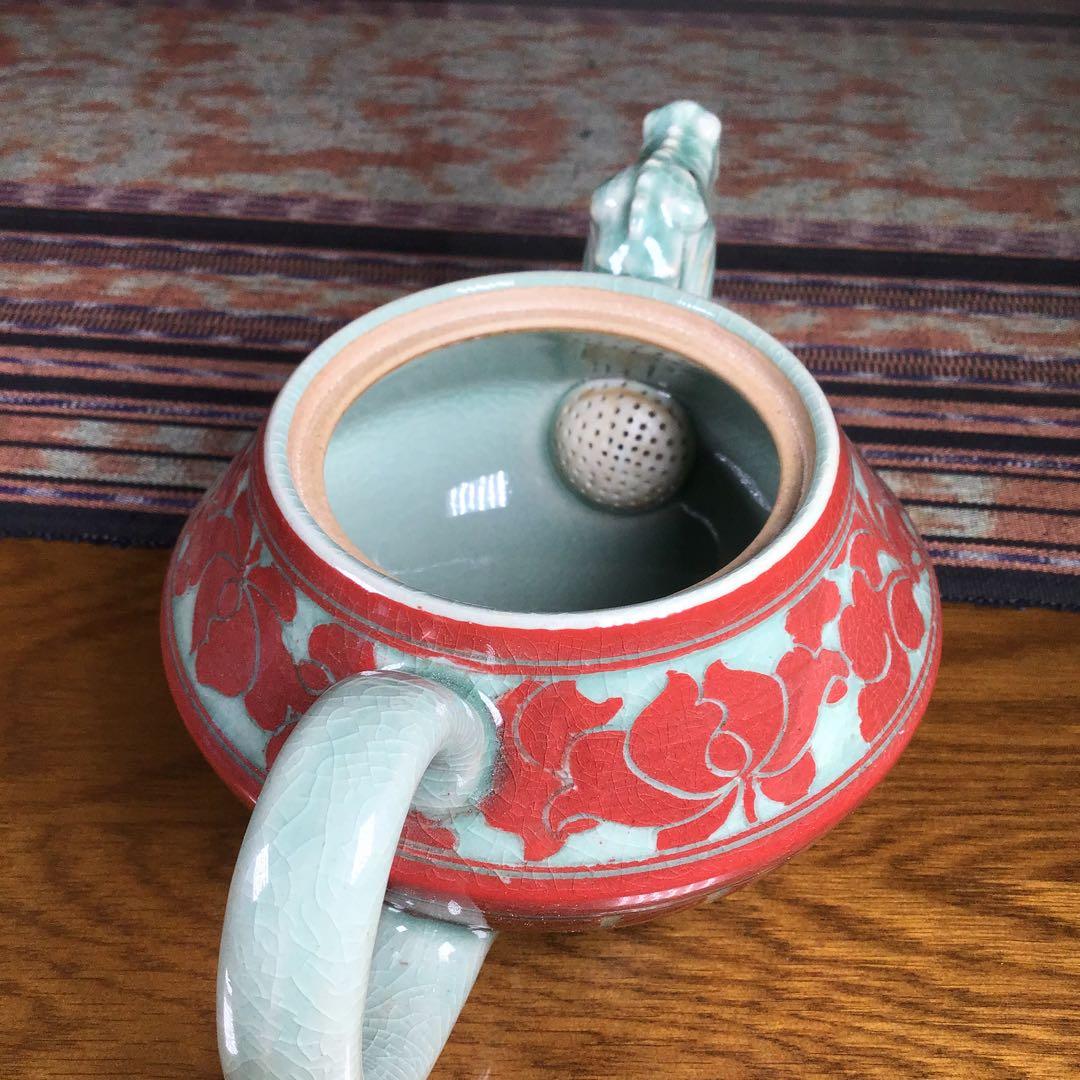 韓国 寿安窯 四代目 張英安 茶器揃 お茶茶碗 茶托 5組 急須 湯冷し