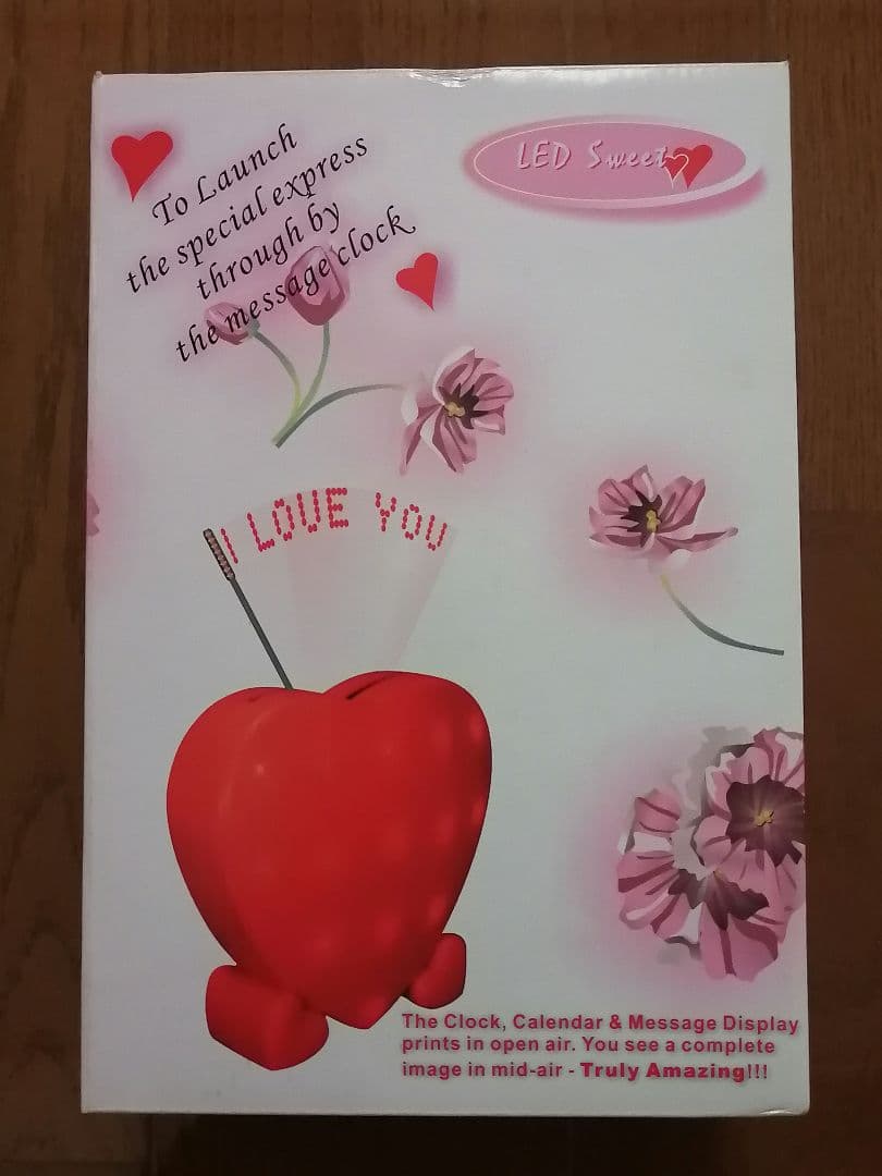 【新品】ハート型 フローティングメッセージ クロック