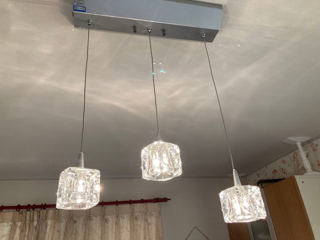 キシマ　クリアガラス 3灯 ペンダントライト