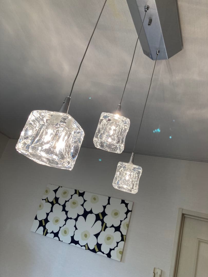 キシマ　クリアガラス 3灯 ペンダントライト