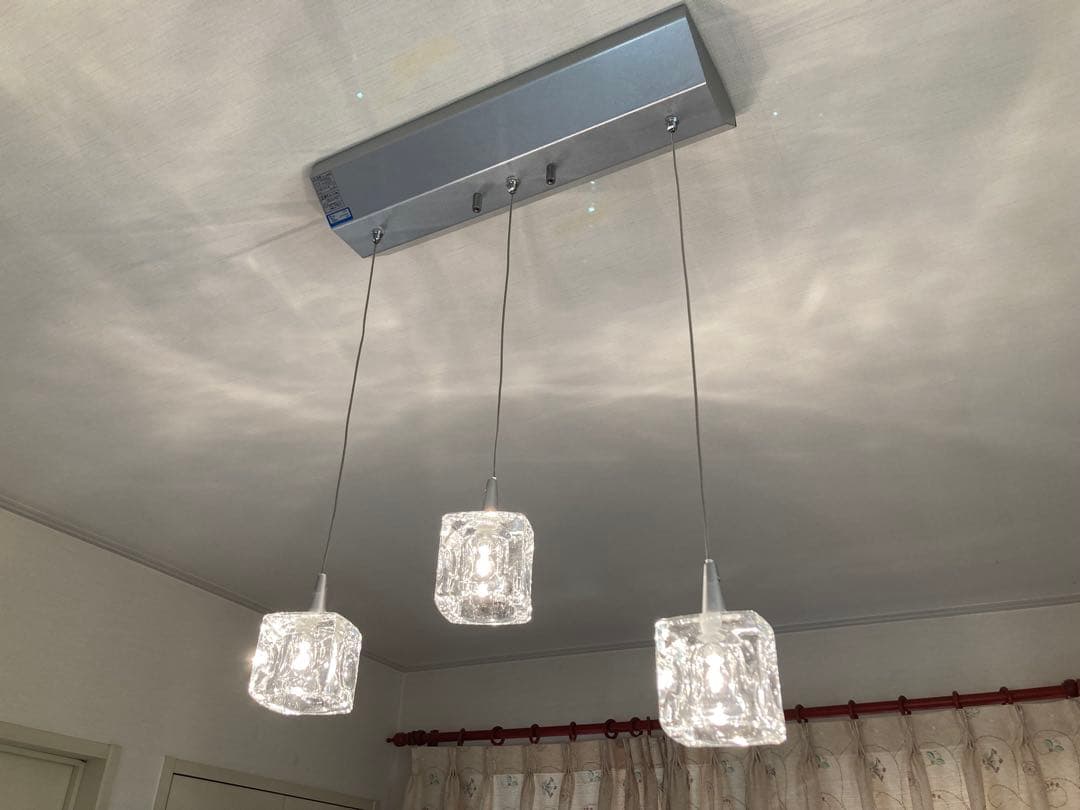 キシマ　クリアガラス 3灯 ペンダントライト