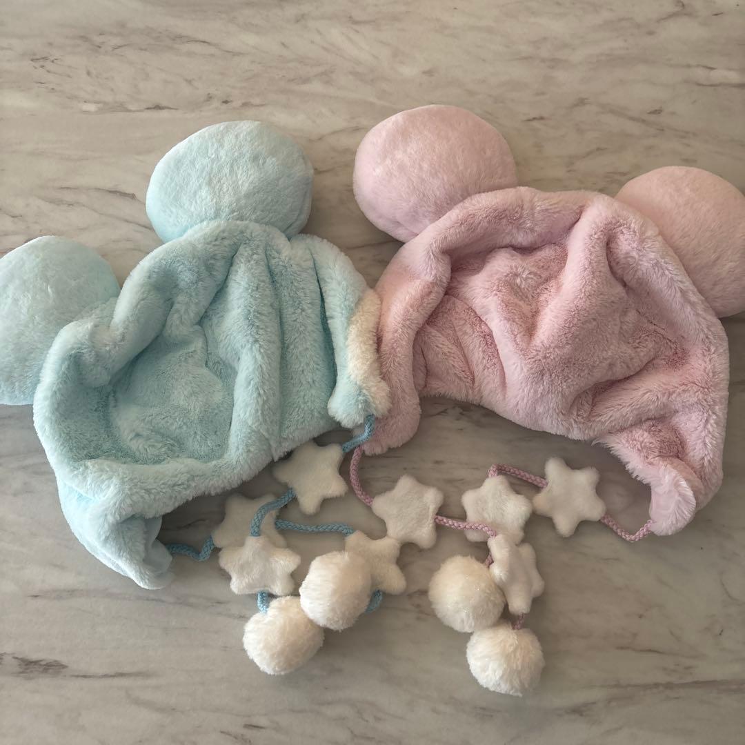 ディズニー ファンキャップ 星 パステル ピンク 水色 ミッキー ミニー