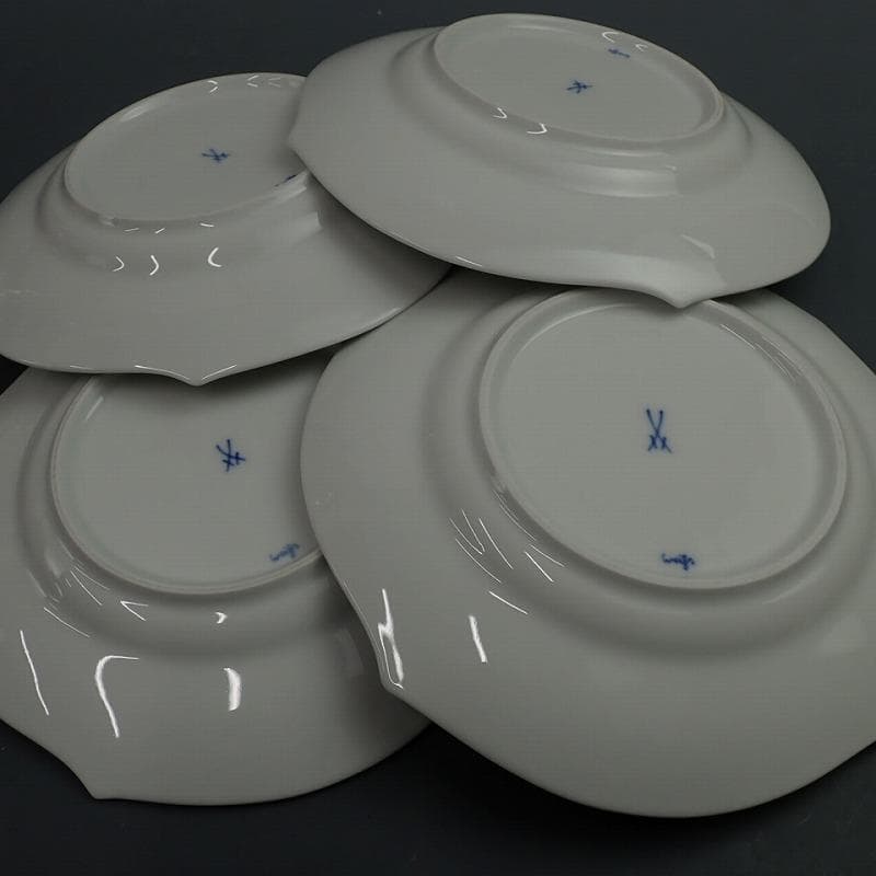 RU-6432　MEISSEN　波の戯れ　プレート　φ19cm　4客