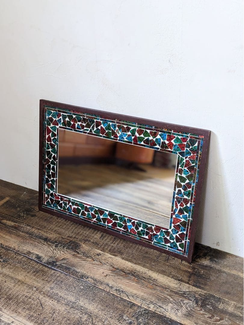 【rin】ステンドグラスの壁掛けミラー