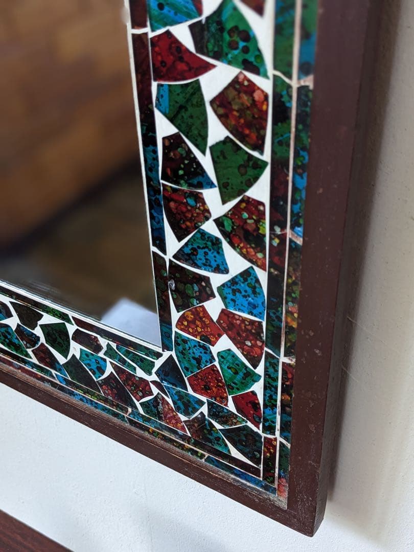 【rin】ステンドグラスの壁掛けミラー