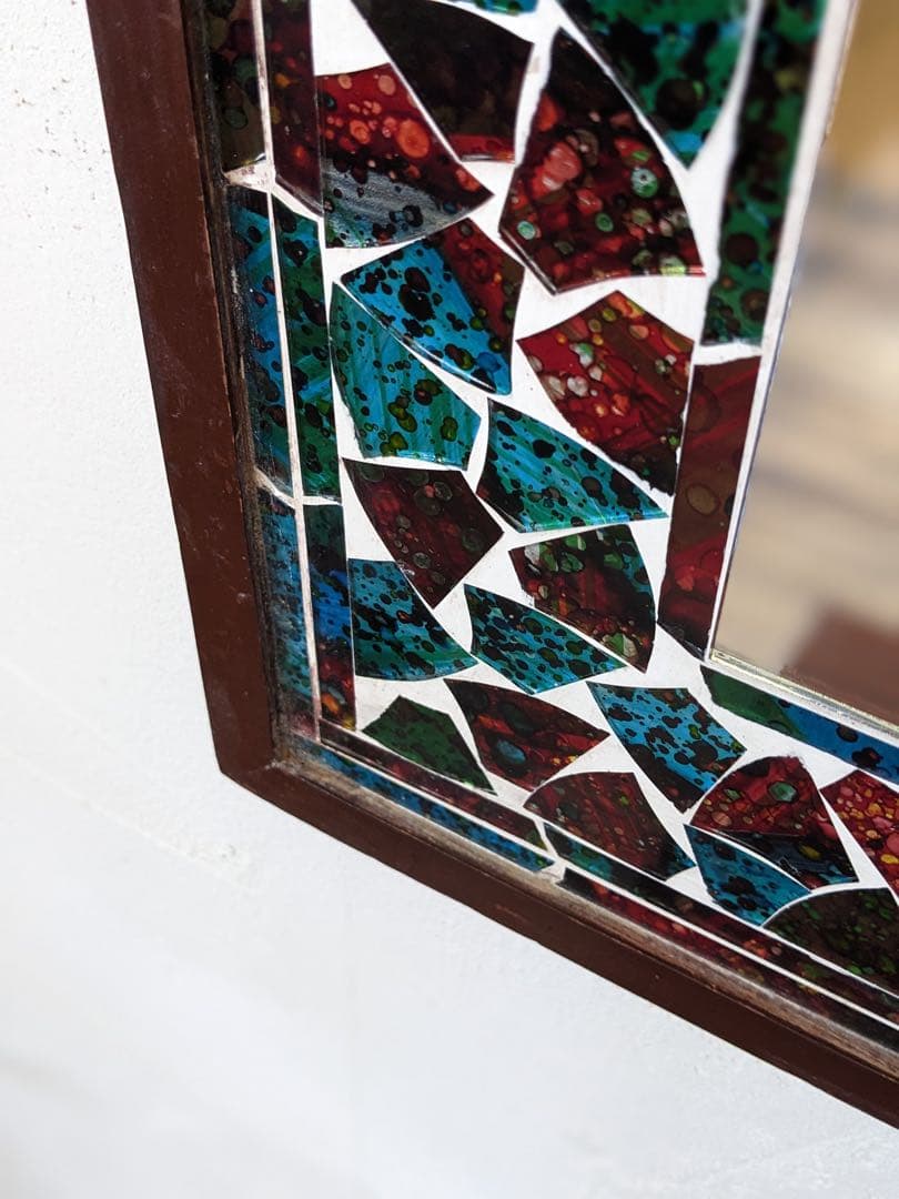 【rin】ステンドグラスの壁掛けミラー