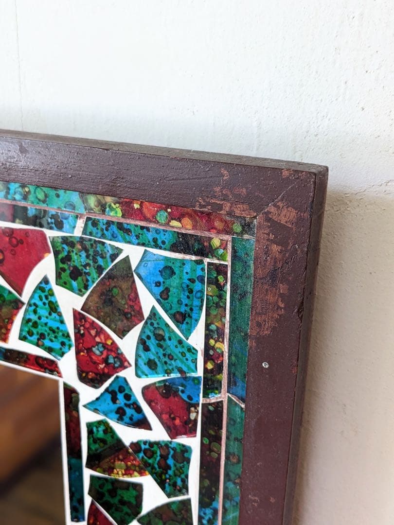 【rin】ステンドグラスの壁掛けミラー