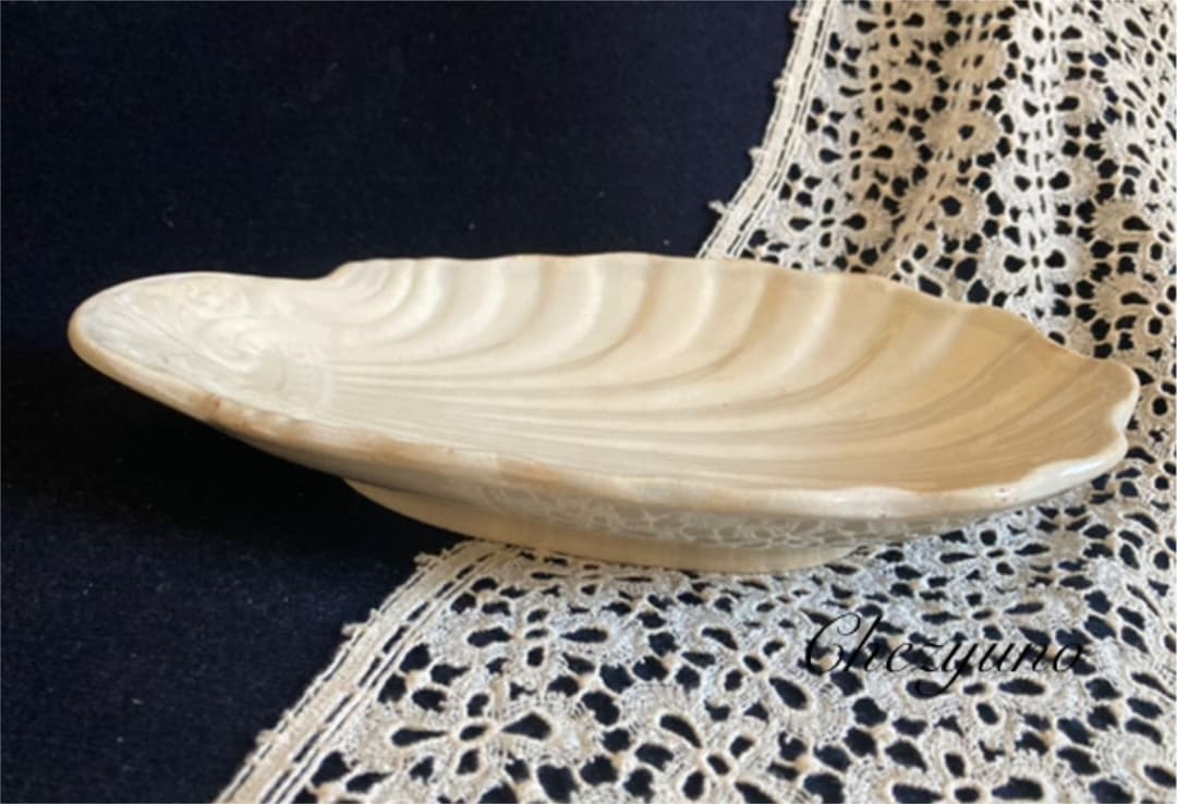 フランスアンティーク クレイユモントロー 枯れた シェル型ラビィエ