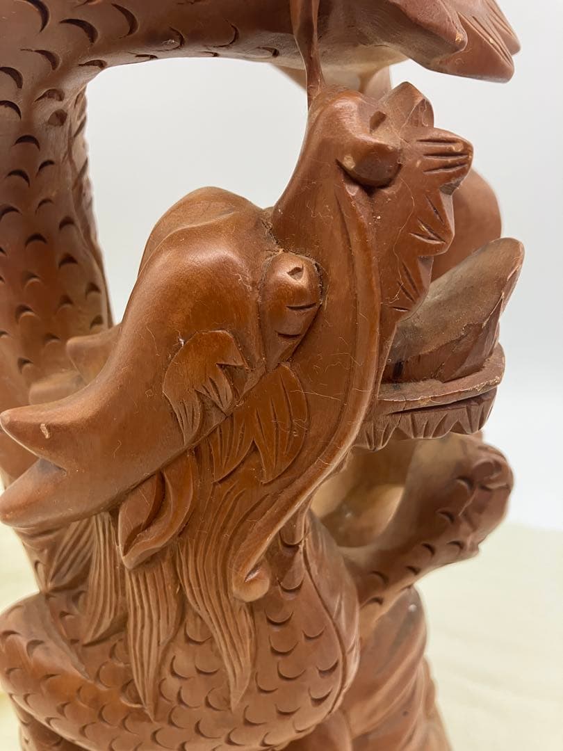 龍神 木彫り 龍の干支 置き物 龍 開運 和風置物 ドラゴン 約45cm 竜