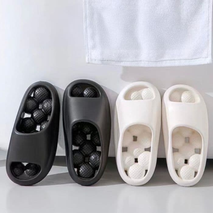 新品 人気No1］健康サンダル 足ツボ クッション ブラック 23-23.5