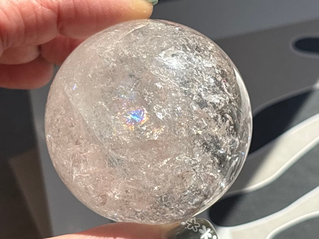 《ピンククリアクォーツ＊ピンクファイヤークォーツ小サイズスフィア》