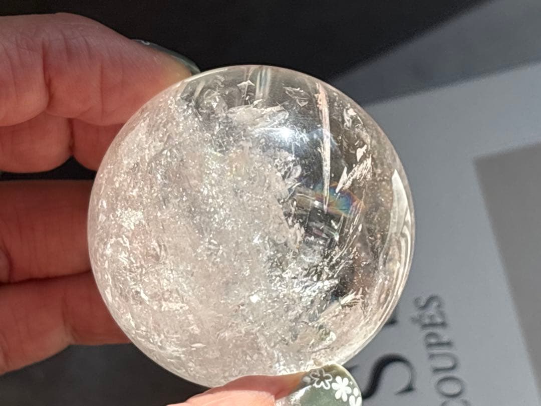 《ピンククリアクォーツ＊ピンクファイヤークォーツ小サイズスフィア》