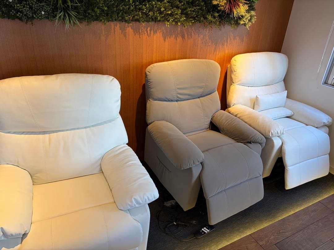 リクライニング機能付き1人掛けソファ 3脚セット