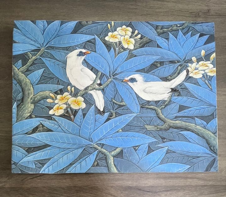 【値下中】ウォールインテリア　アジアン　バリ絵画　ブルー系【KA-6-4】