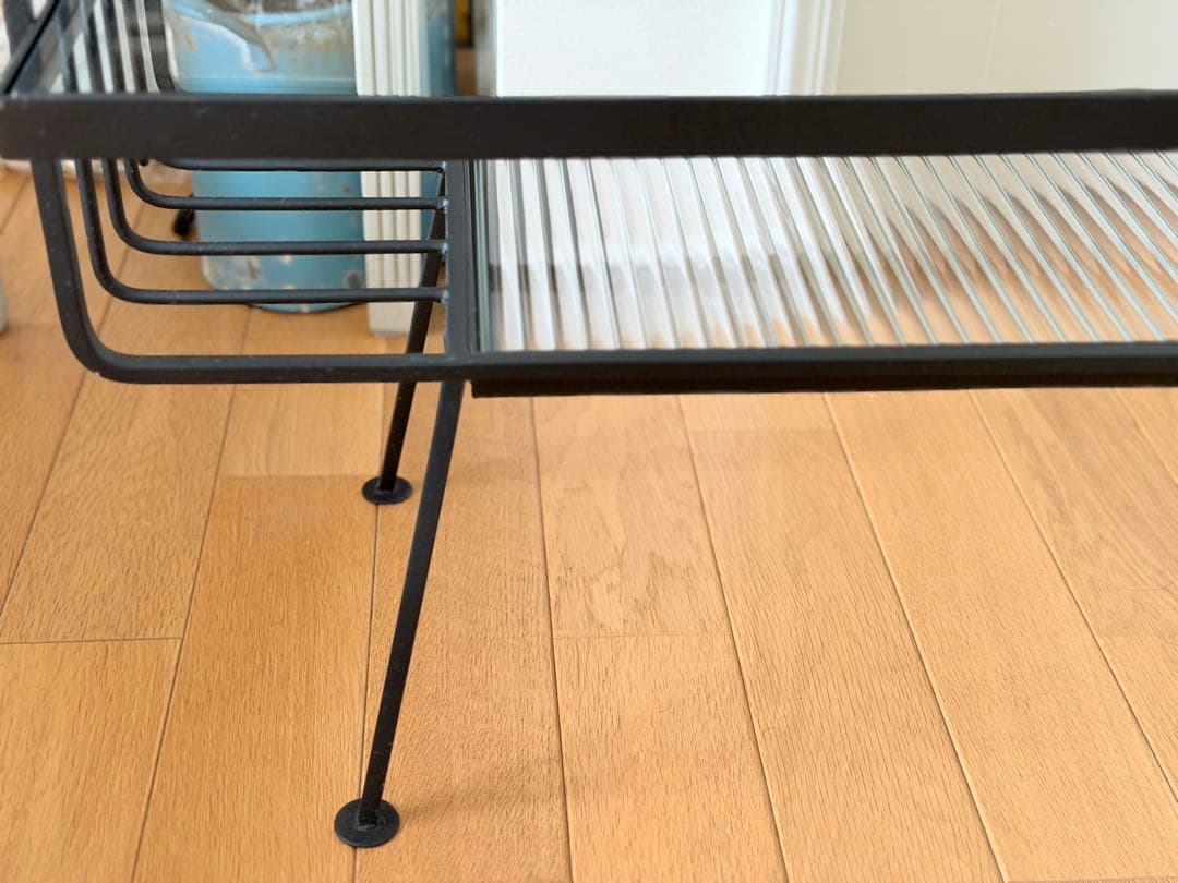 【unico】 アイアン×ガラスのローテーブル、テレビボード