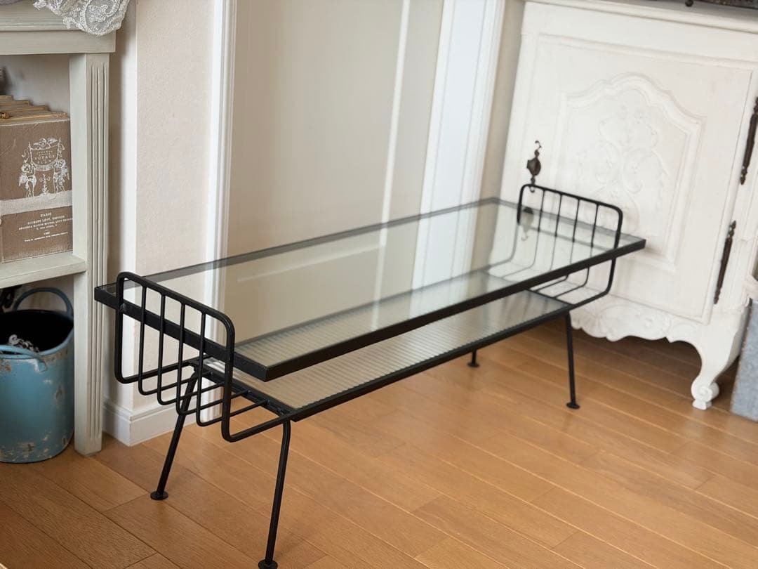 【unico】 アイアン×ガラスのローテーブル、テレビボード