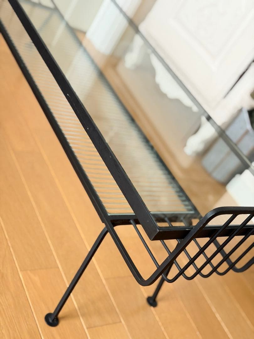 【unico】 アイアン×ガラスのローテーブル、テレビボード