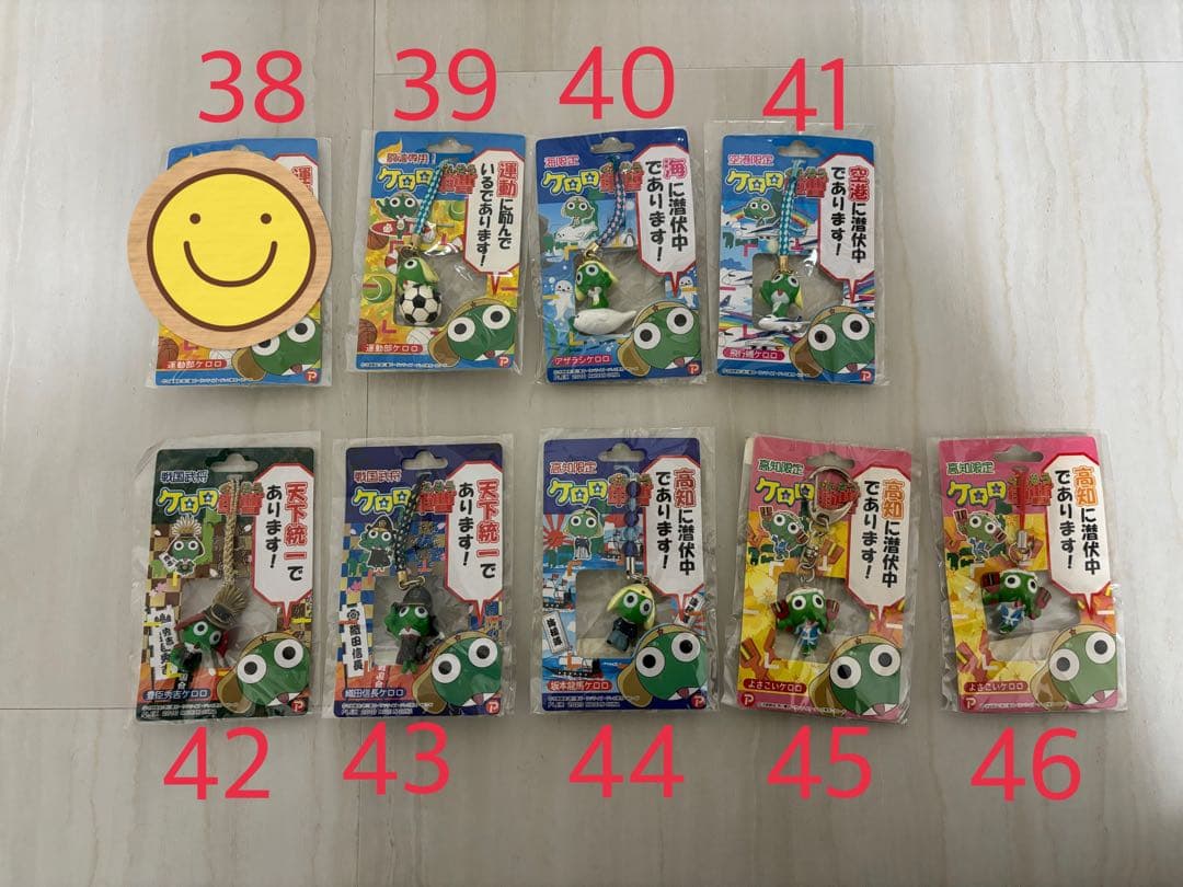 ケロロ軍曹　ご当地ストラップ　キーホルダー　限定　根付け　43個