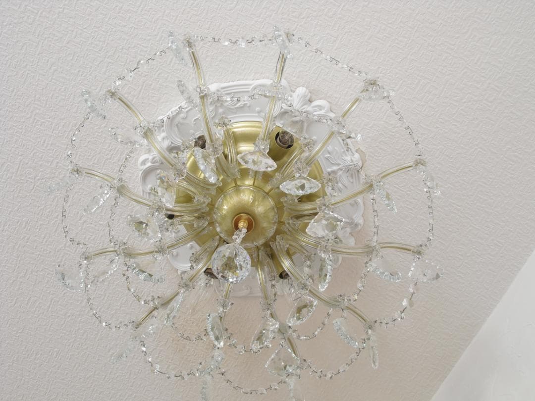 イタリア製 シーリングシャンデリア☆美しいカットと透明感のクリスタルガラス