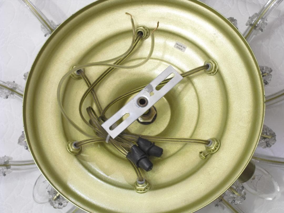 イタリア製 シーリングシャンデリア☆美しいカットと透明感のクリスタルガラス