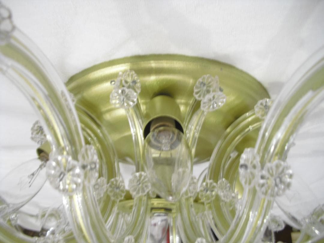 イタリア製 シーリングシャンデリア☆美しいカットと透明感のクリスタルガラス