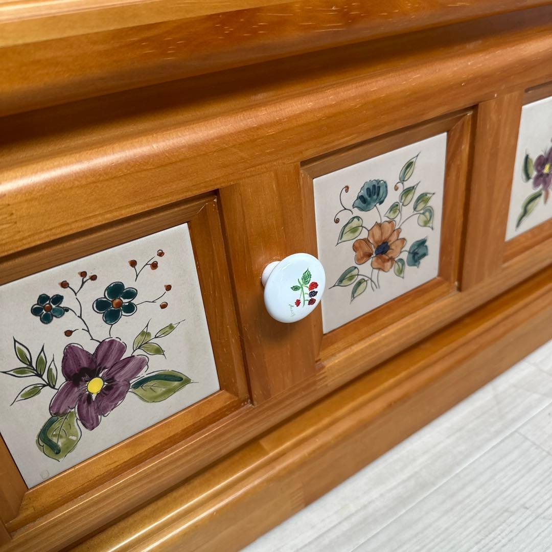 スペイン バレンシア タイル ベンチ チェスト ローボード 収納家具 is2