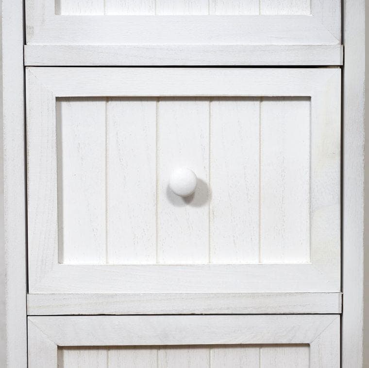 【完成品】桐製 スリムチェスト 幅30cm ホワイト 隙間収納 キャビネット