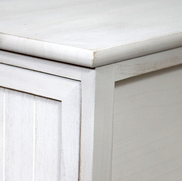 【完成品】桐製 スリムチェスト 幅30cm ホワイト 隙間収納 キャビネット