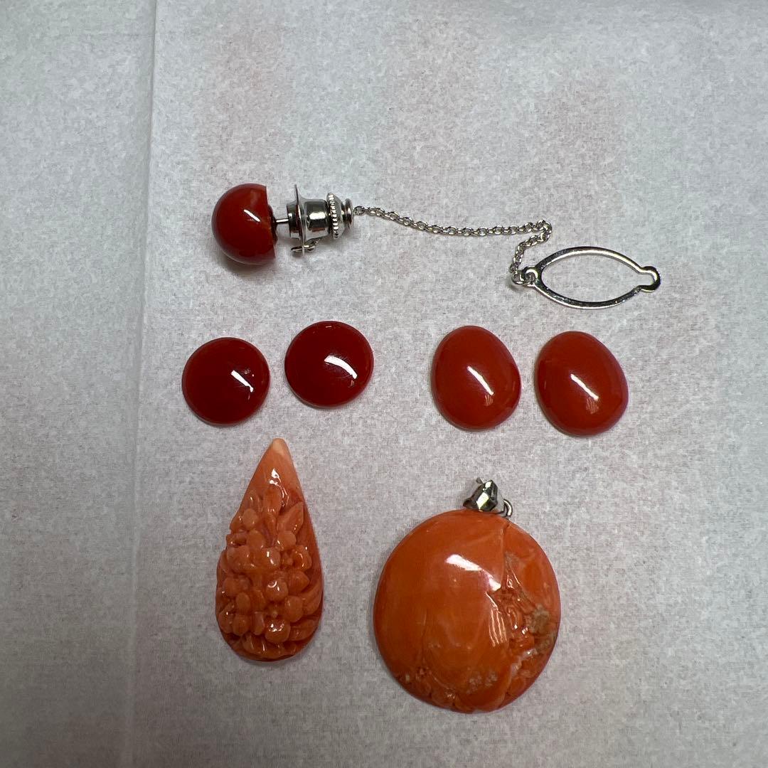 本血赤珊瑚　アクセサリー　色々 19g 東K7-1209☆2F