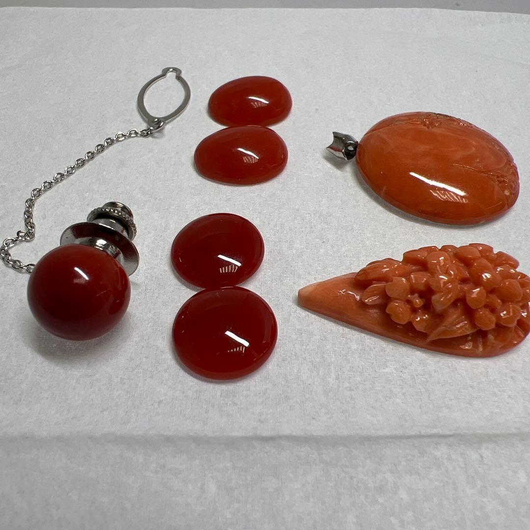 本血赤珊瑚　アクセサリー　色々 19g 東K7-1209☆2F