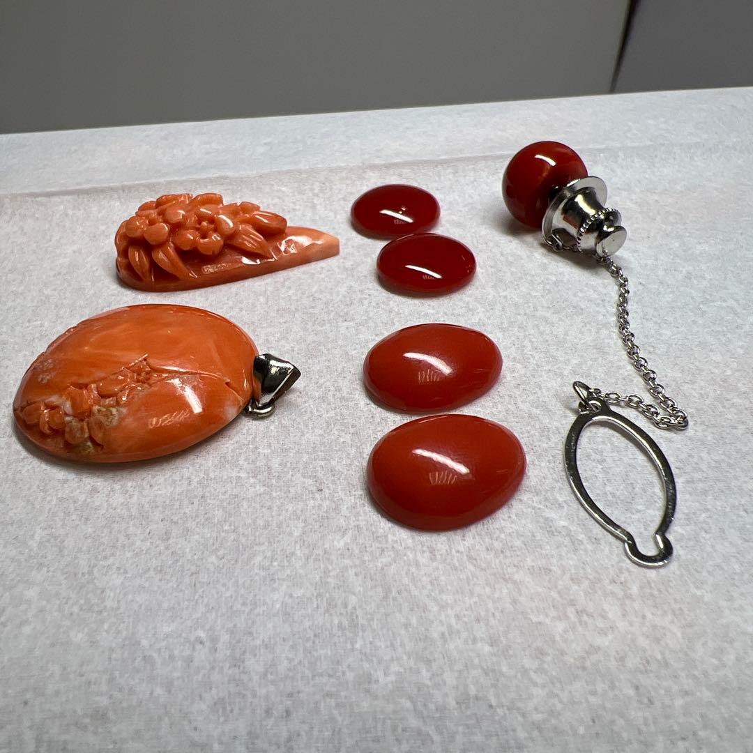 本血赤珊瑚　アクセサリー　色々 19g 東K7-1209☆2F