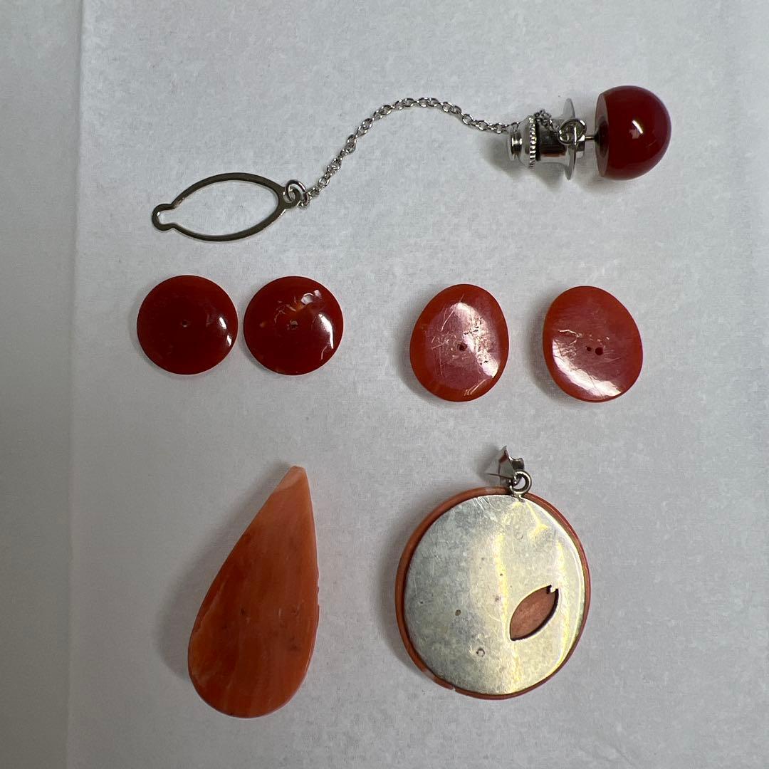 本血赤珊瑚　アクセサリー　色々 19g 東K7-1209☆2F