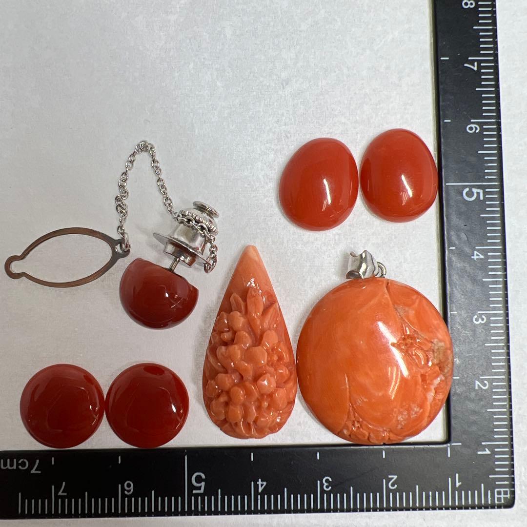 本血赤珊瑚　アクセサリー　色々 19g 東K7-1209☆2F