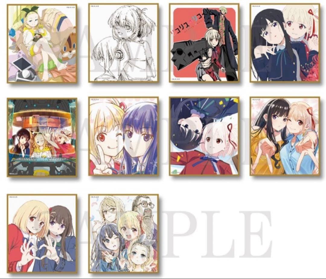 リコリコ展　ミニ色紙　全34種コンプセット（専用フォルダ入り）