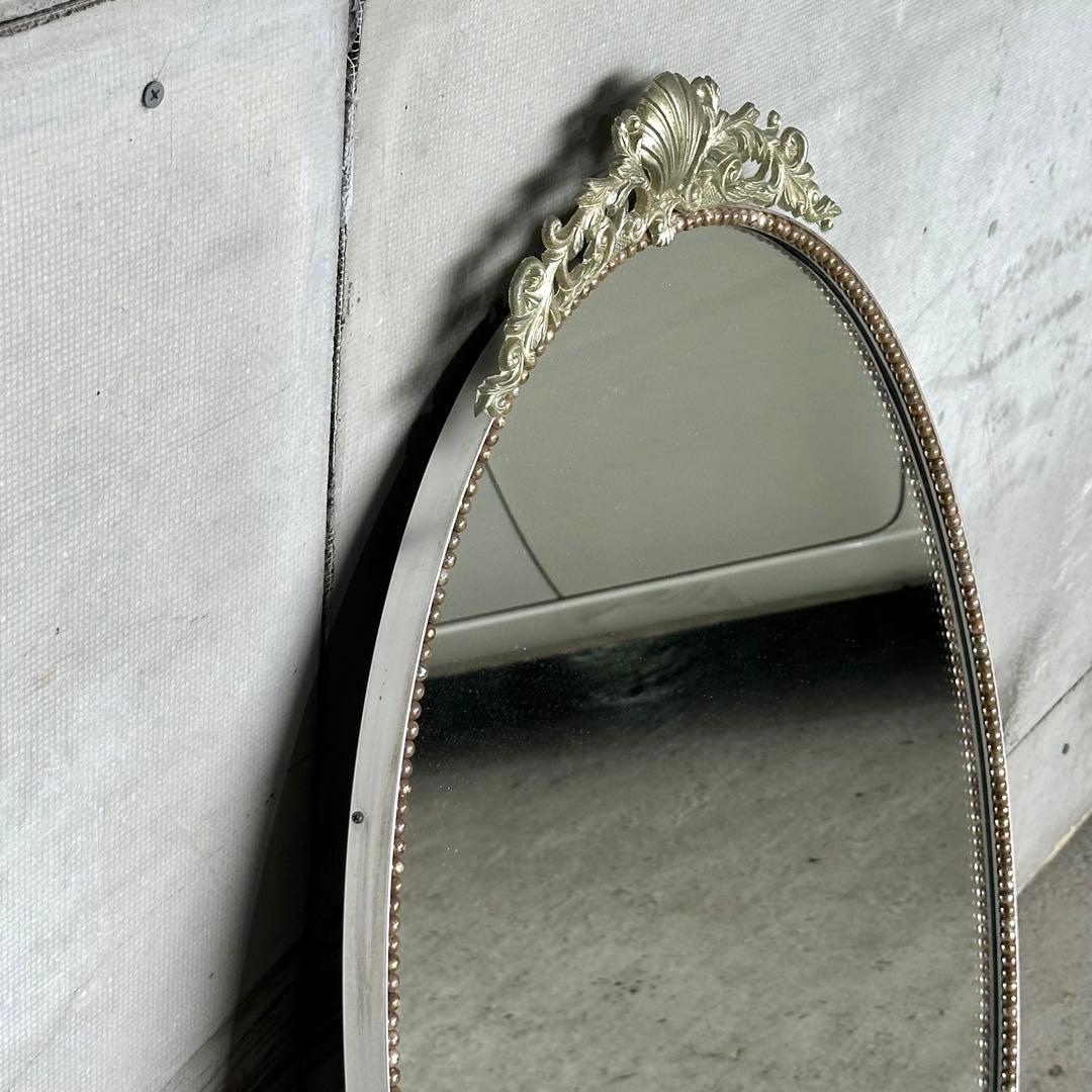 ✦豪華装飾✦ 楕円ヴィンテージ大型ミラー 貴族風 ロココ調デザイン　バロック調