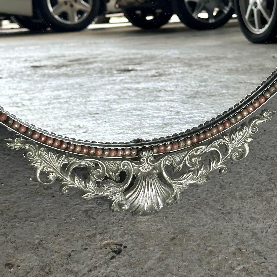 ✦豪華装飾✦ 楕円ヴィンテージ大型ミラー 貴族風 ロココ調デザイン　バロック調