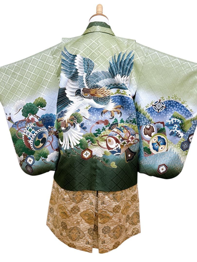 上品なカッコ良さ♡七五三　5歳　男の子　セット　一式　緑　抹茶色　鷹