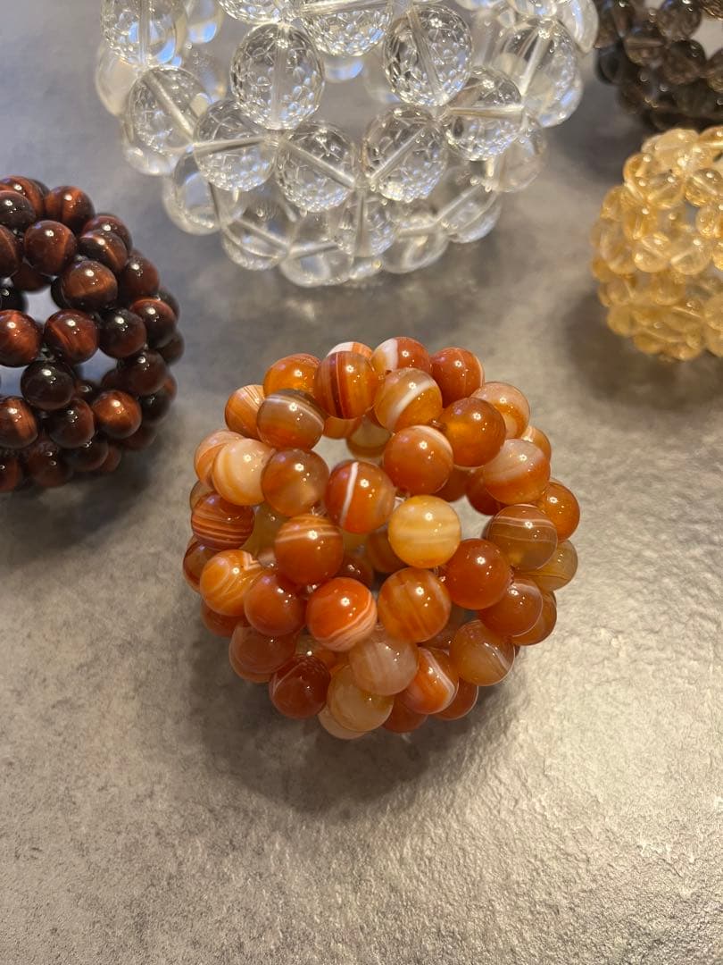 神聖幾何学フラーレン　サードオニキス　ブラジル10mm 8月誕生石　ソマチッド