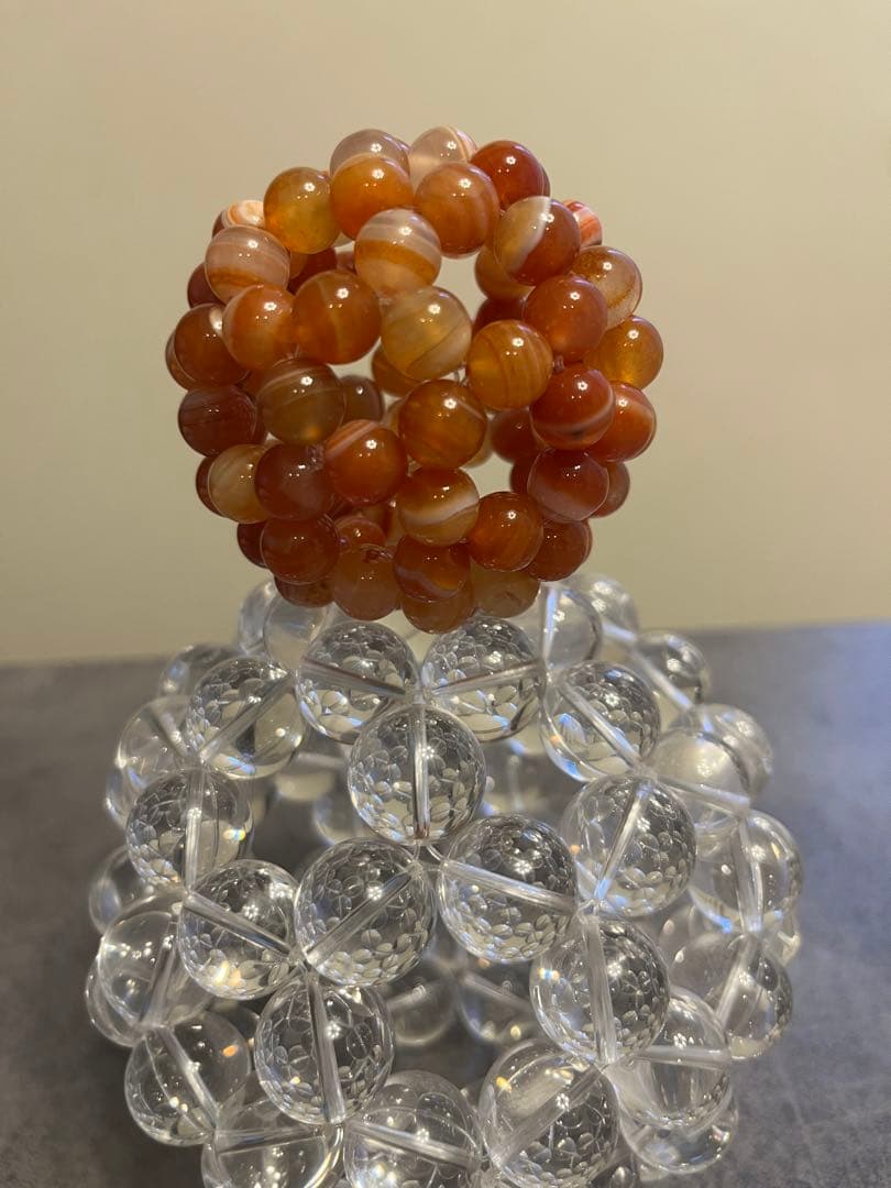 神聖幾何学フラーレン　サードオニキス　ブラジル10mm 8月誕生石　ソマチッド