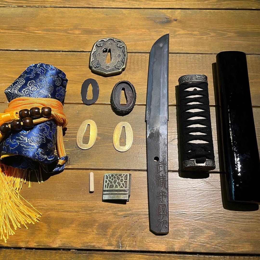 日本刀残欠クラフトナイフNo.8武蔵守国次 江戸時代 在銘 - メルカリ