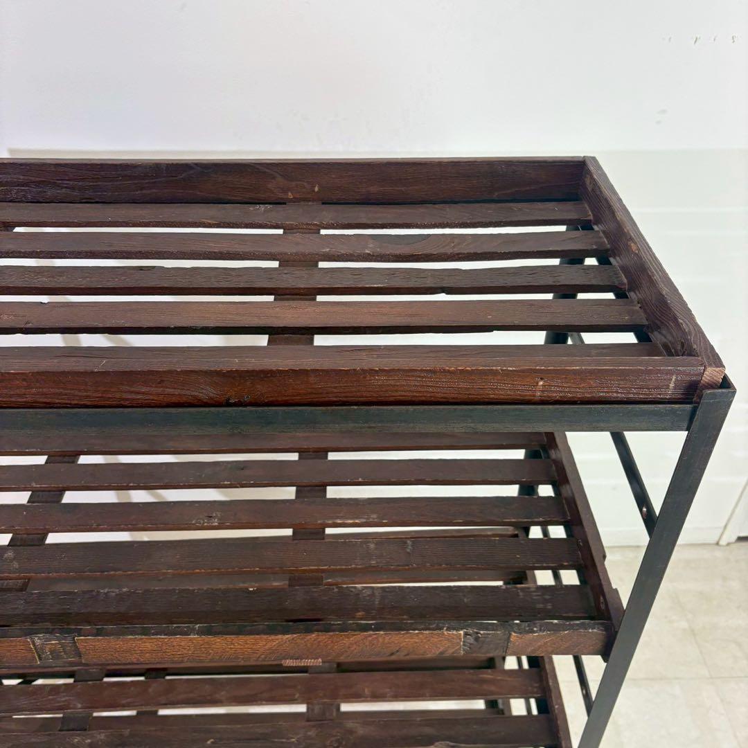 クラッシュゲート　キャスターワゴン　シェルフ　古材